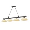 Z-Lite Cordon 4 Light Billiard, Bronze & Golden Mottle 2306-4BRZ-DGM14